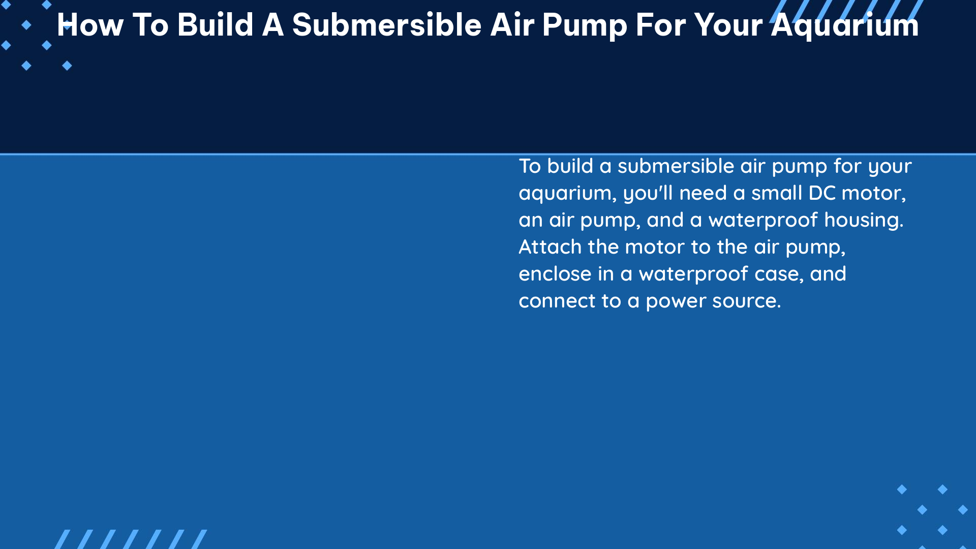 how to build a submersible air pump for your aquarium