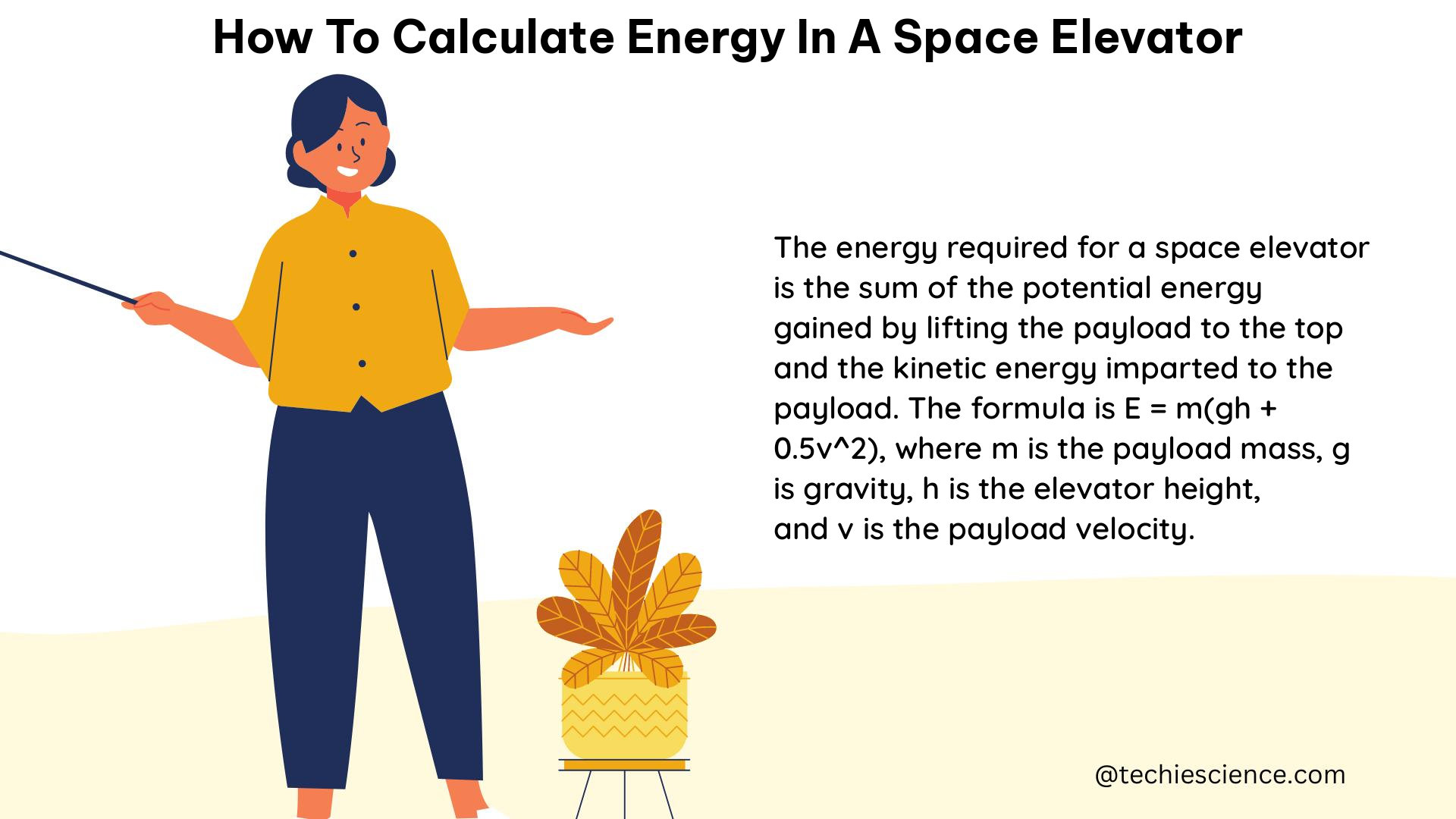 how to calculate energy in a space elevator