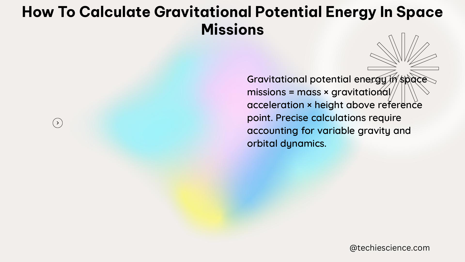 how to calculate gravitational potential energy in space missions