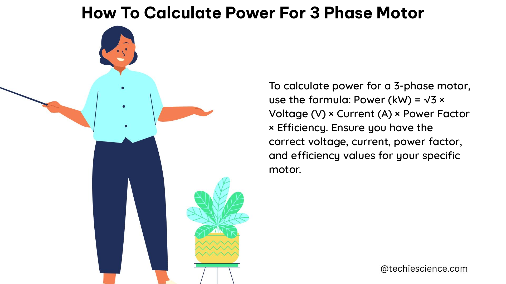 how to calculate power for 3 phase motor 1