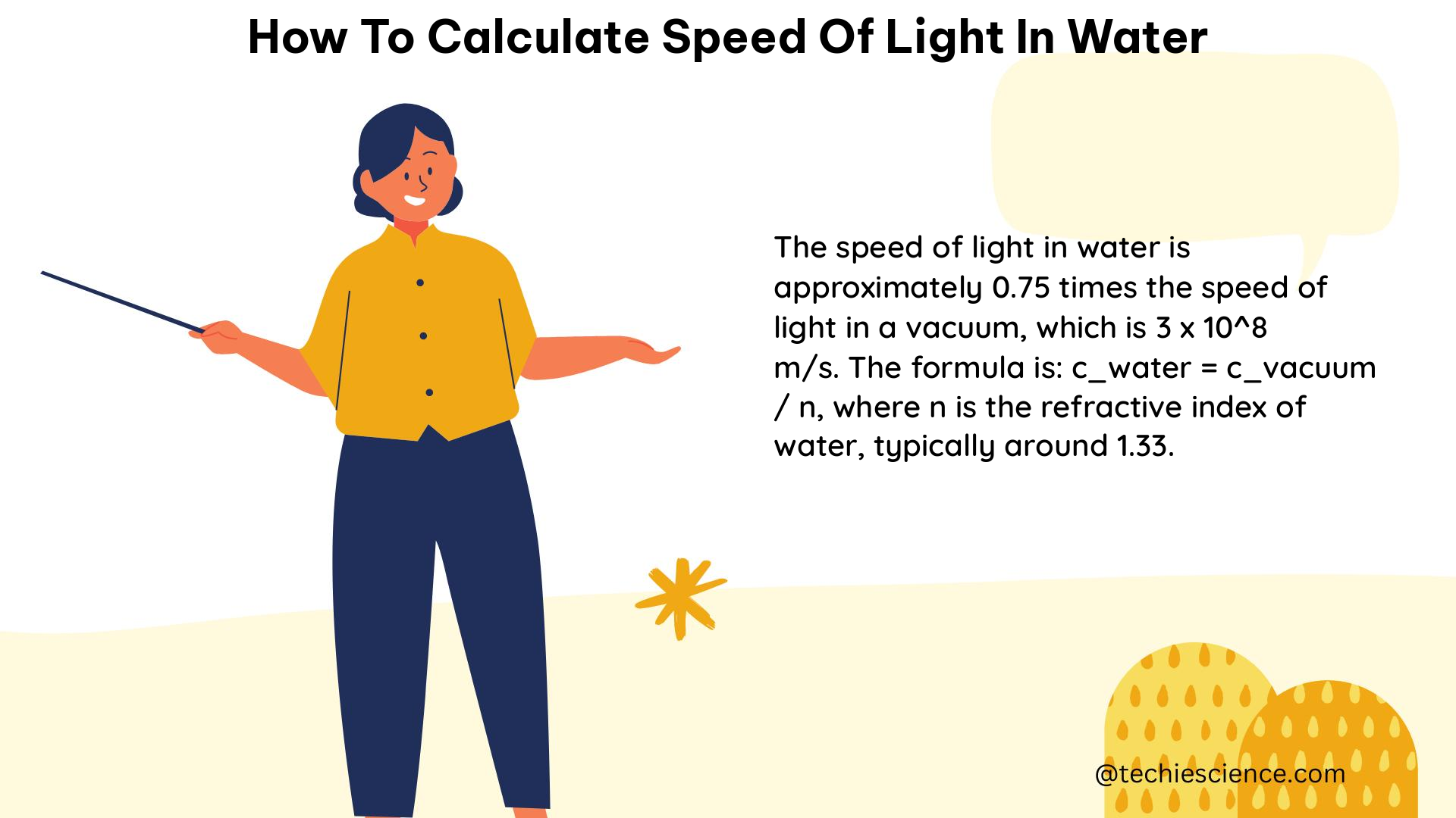 how to calculate speed of light in water