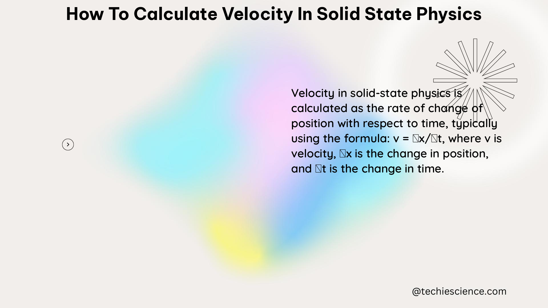 how to calculate velocity in solid state physics