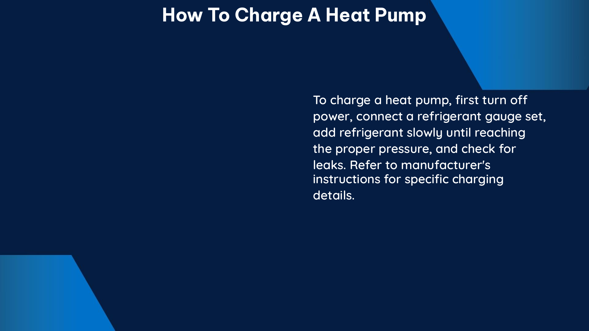 how to charge a heat pump