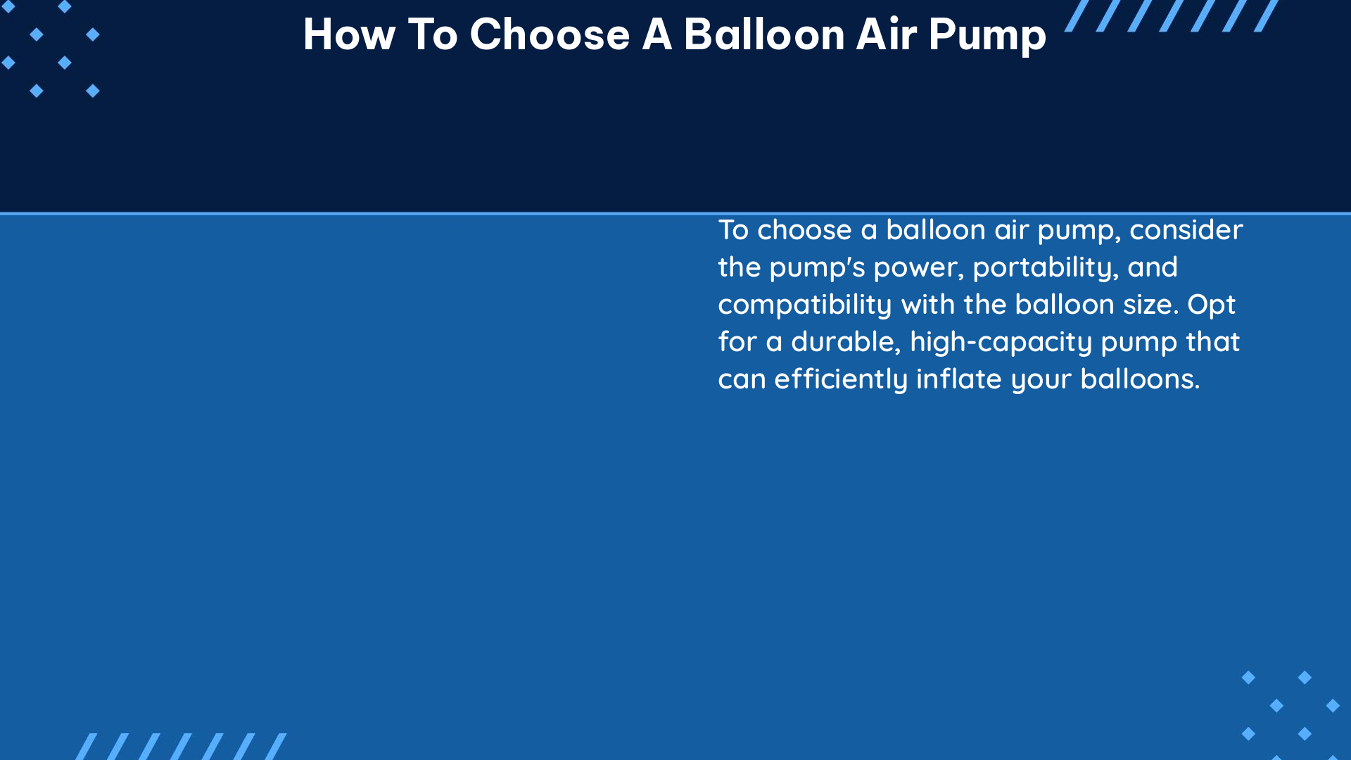 how to choose a balloon air pump