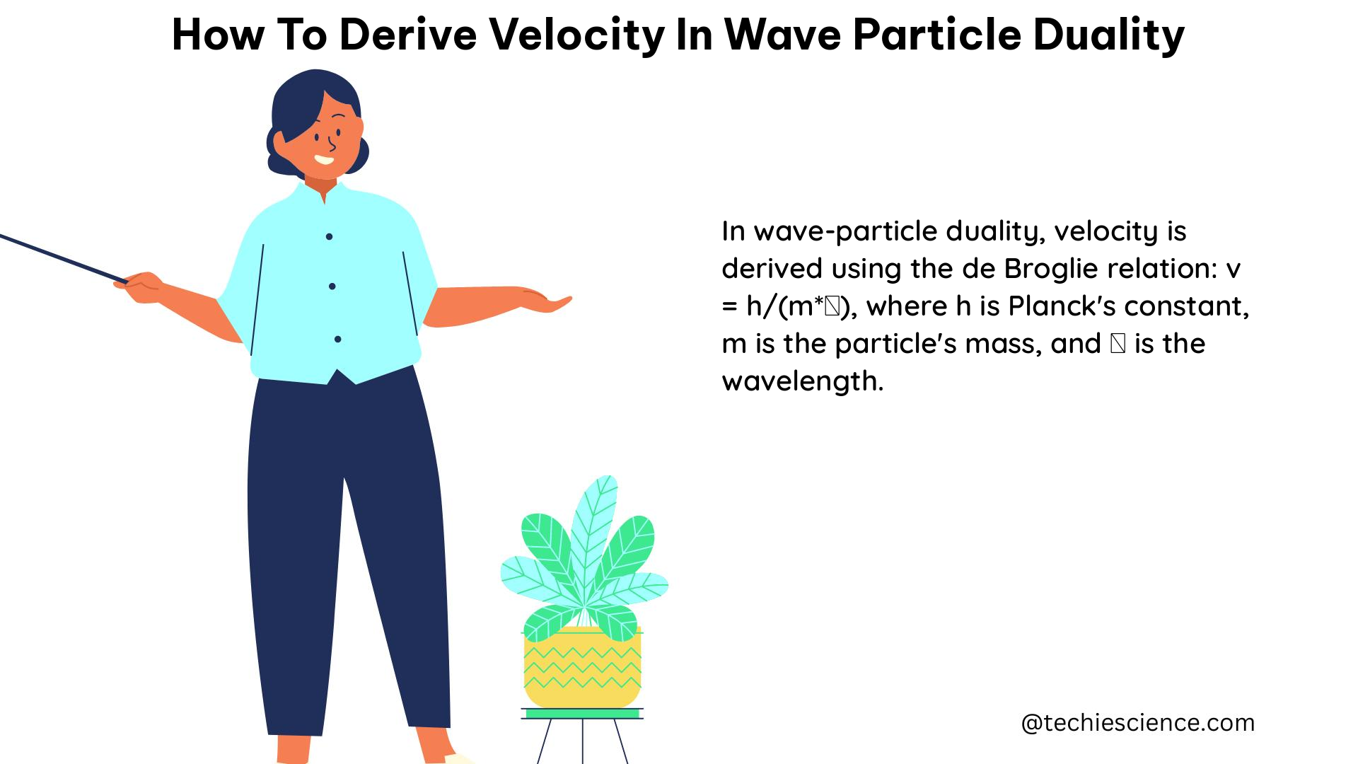 how to derive velocity in wave particle duality