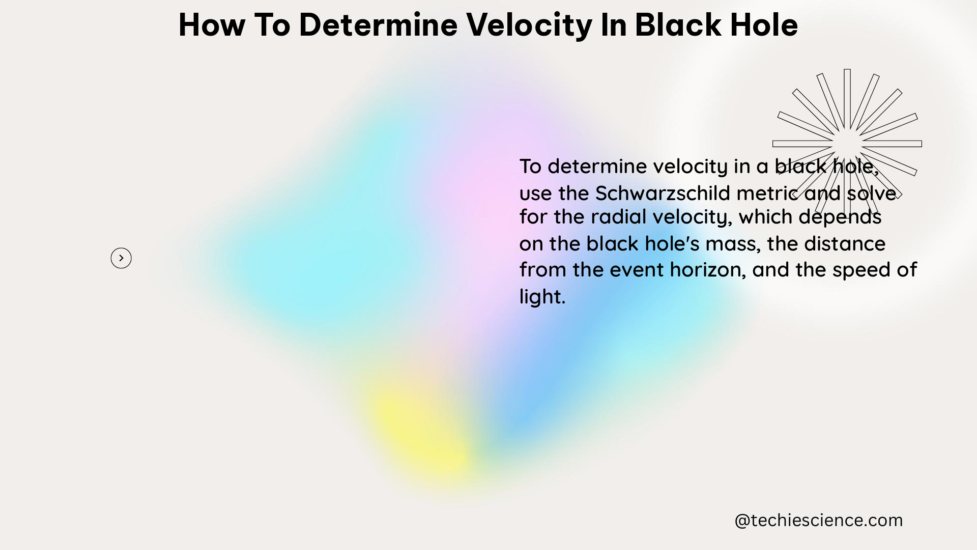 how to determine velocity in black hole