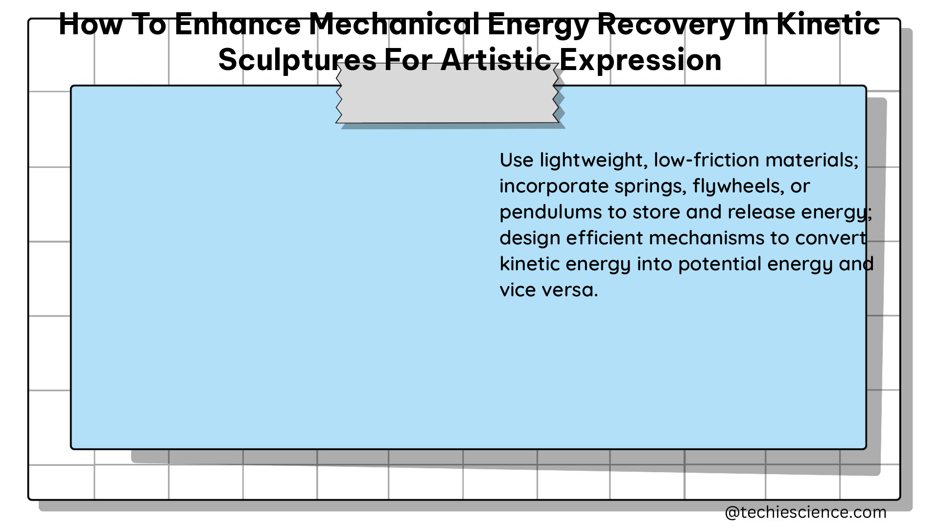 how to enhance mechanical energy recovery in kinetic sculptures for artistic expression