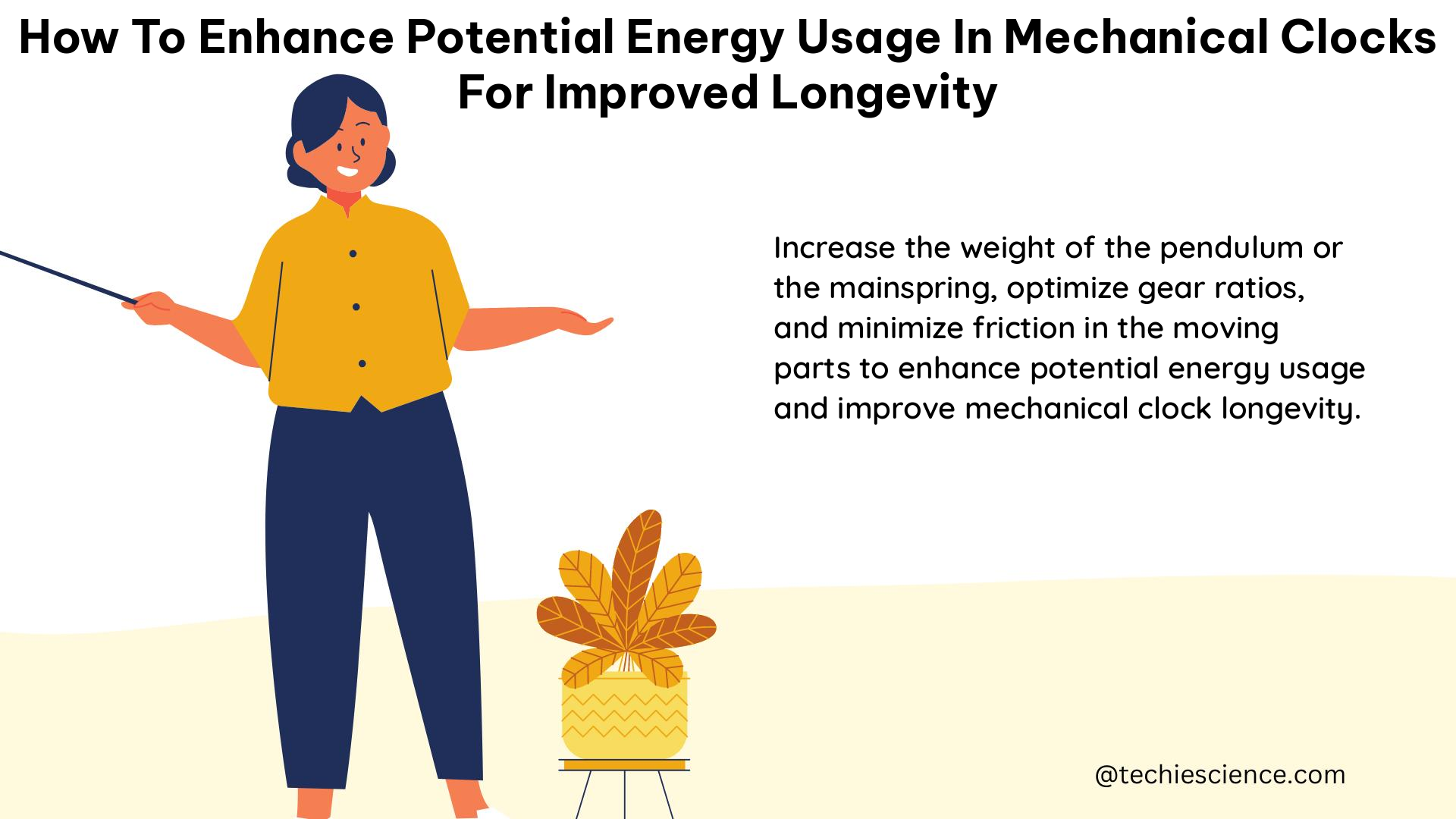 how to enhance potential energy usage in mechanical clocks for improved longevity