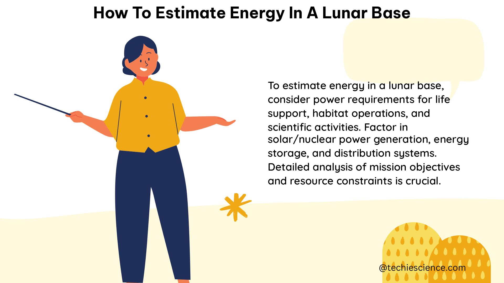 how to estimate energy in a lunar base