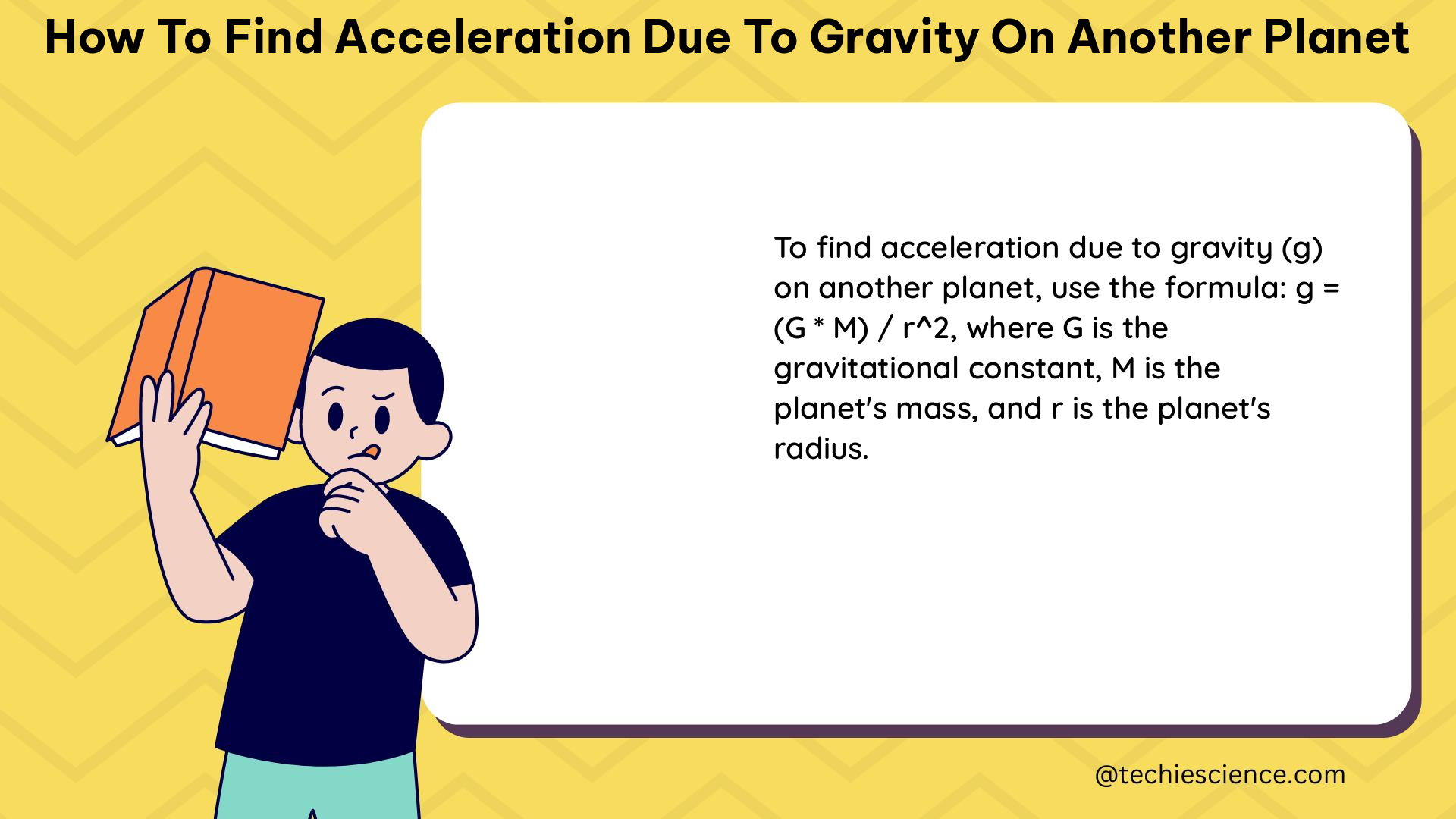 how to find acceleration due to gravity on another planet