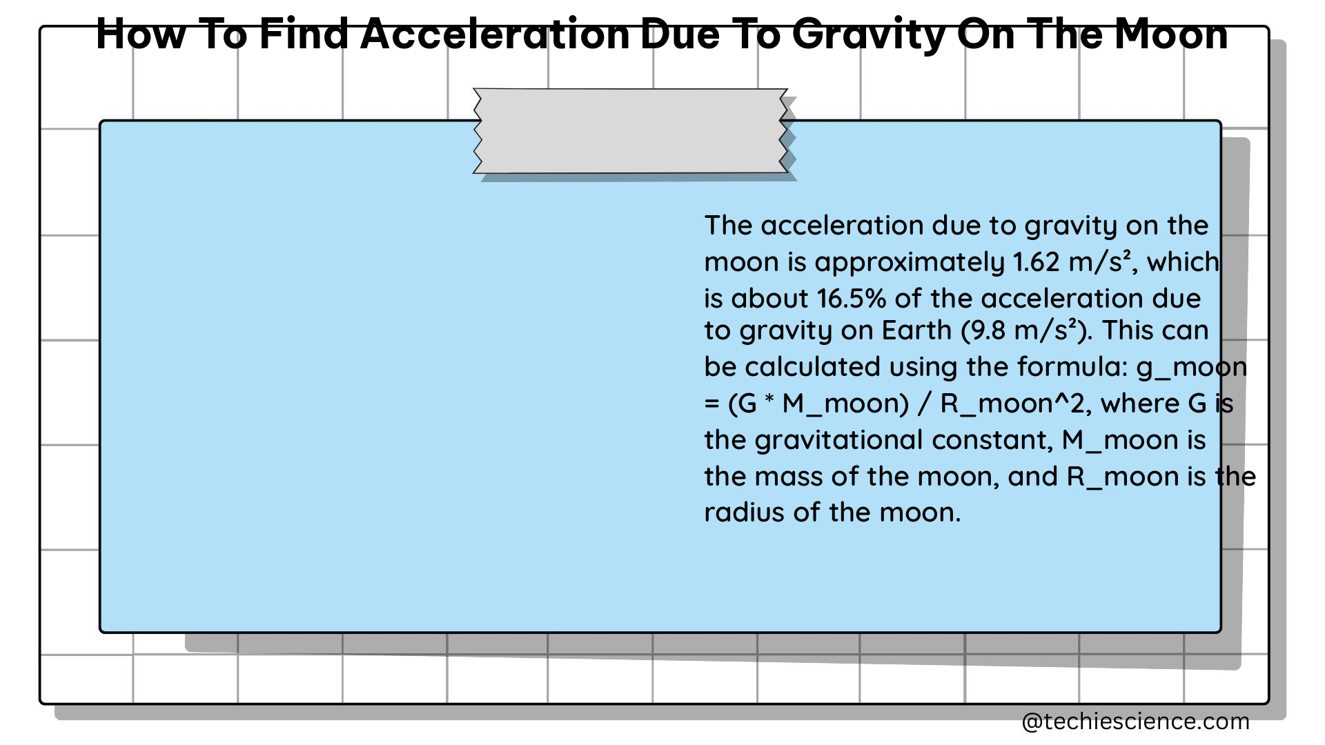 how to find acceleration due to gravity on the moon