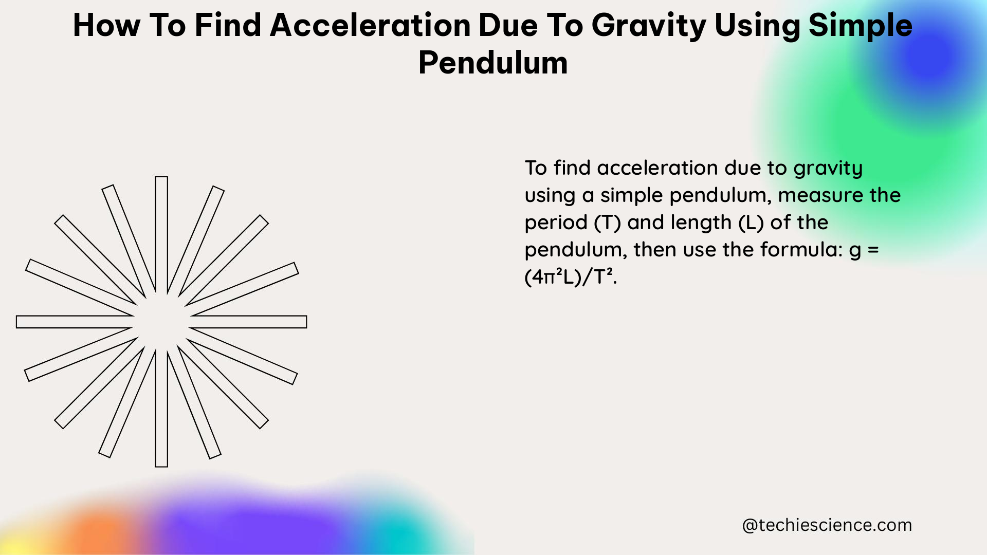 how to find acceleration due to gravity using simple pendulum