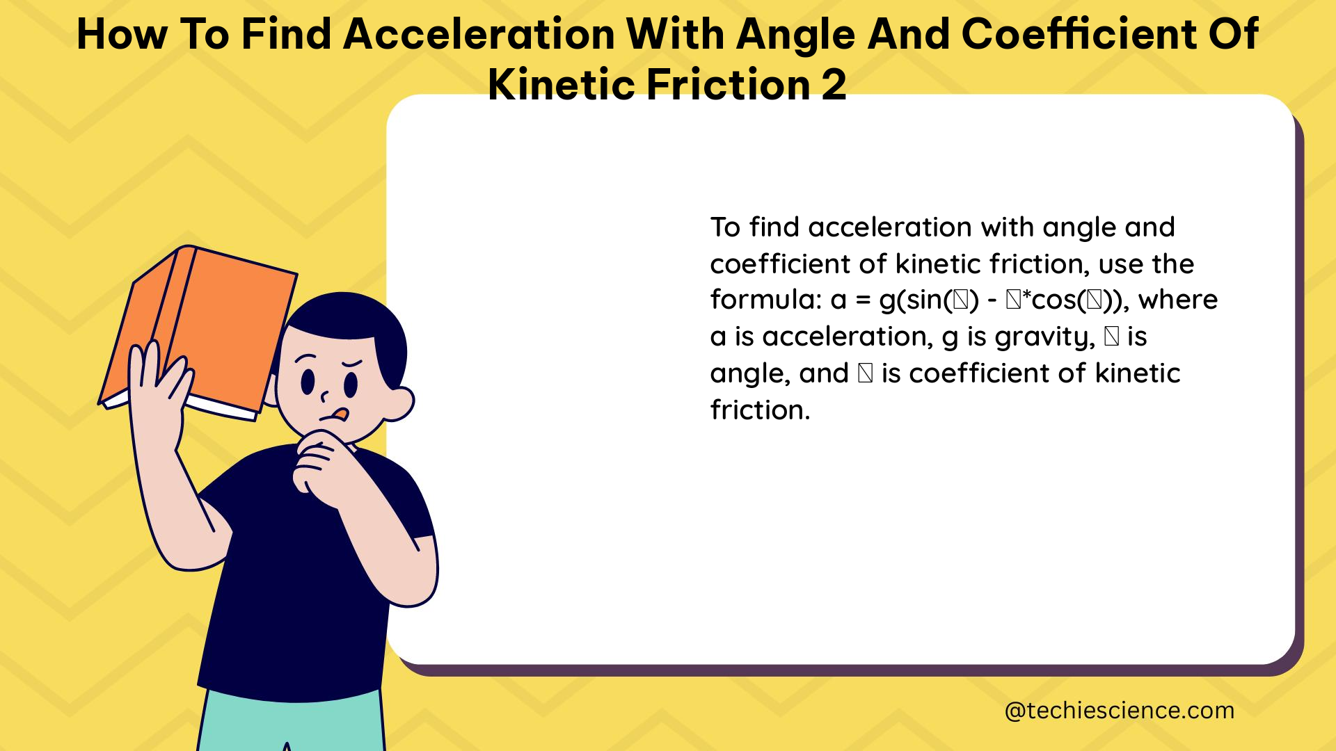 how to find acceleration with angle and coefficient of kinetic friction 2