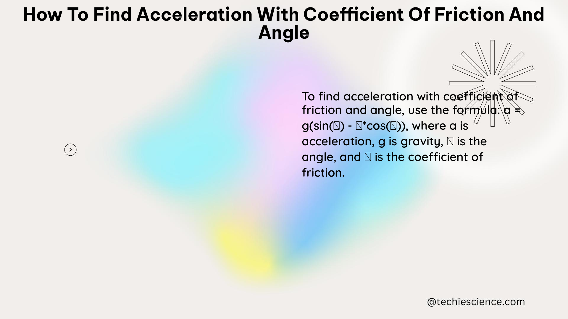 how to find acceleration with coefficient of friction and angle