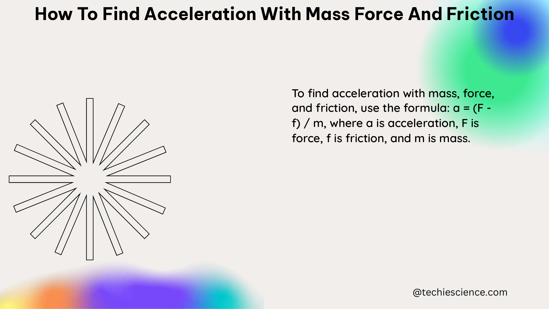 how to find acceleration with mass force and friction