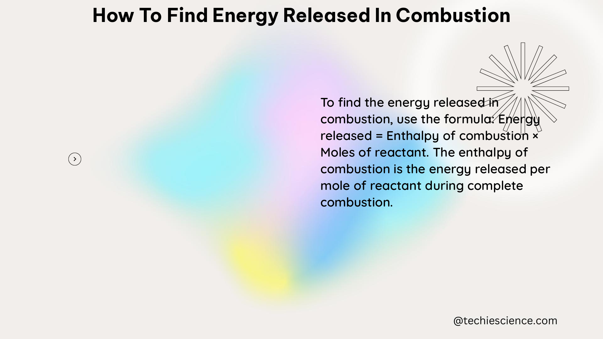 how to find energy released in combustion