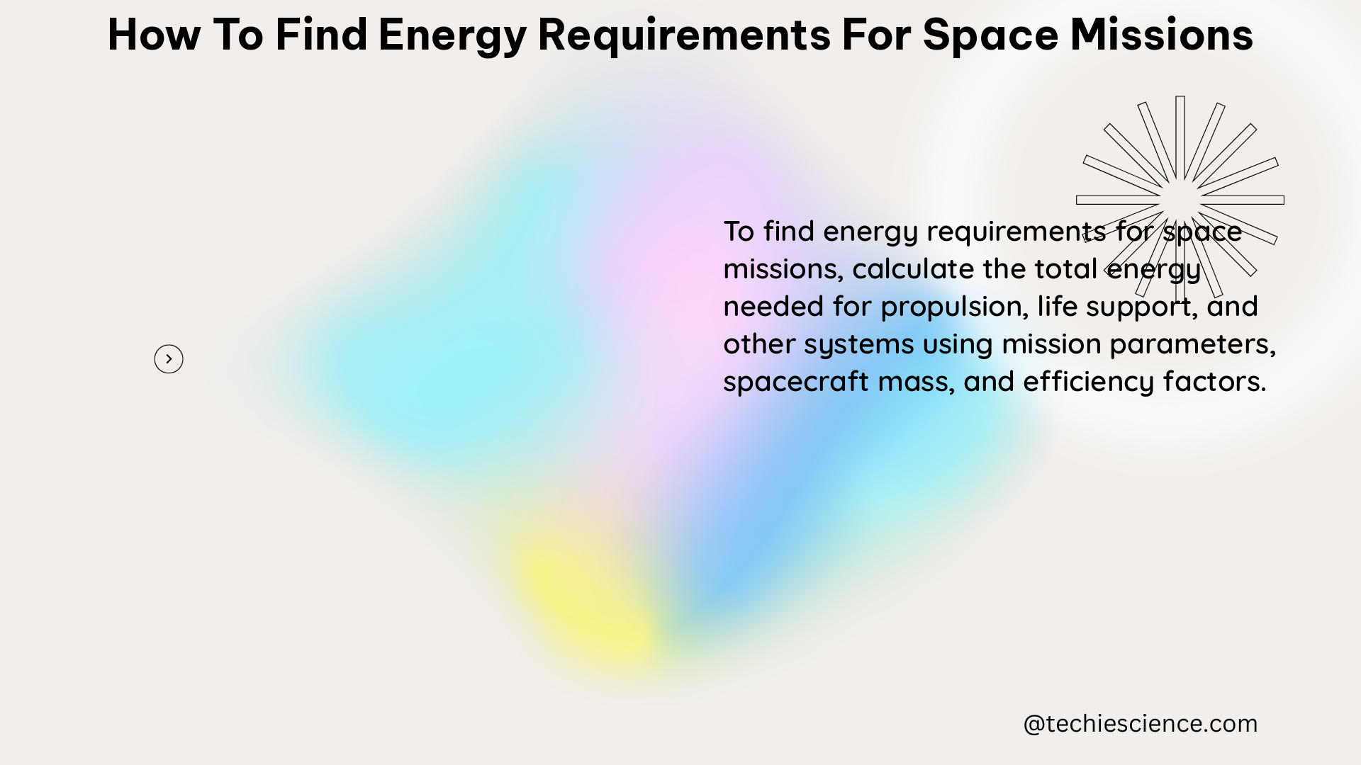 how to find energy requirements for space missions