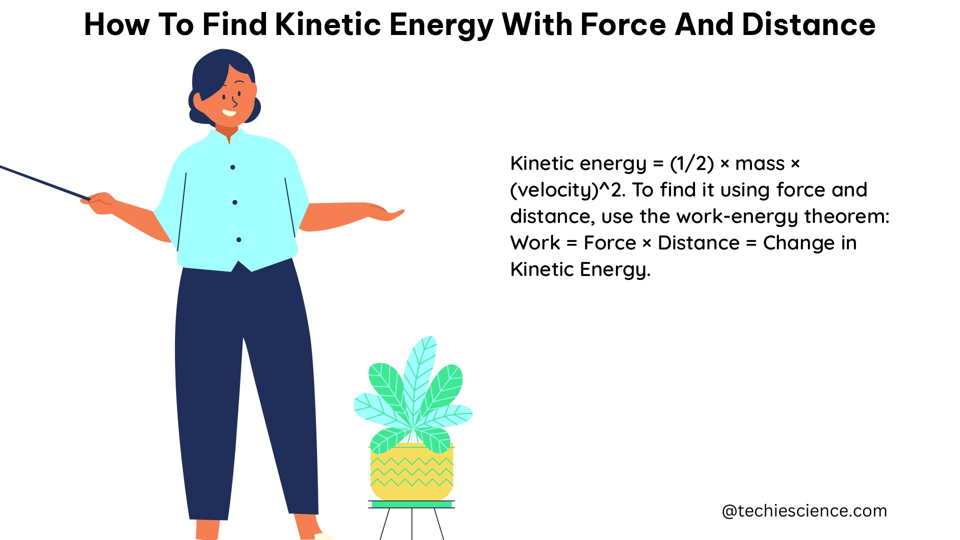 how to find kinetic energy with force and distance