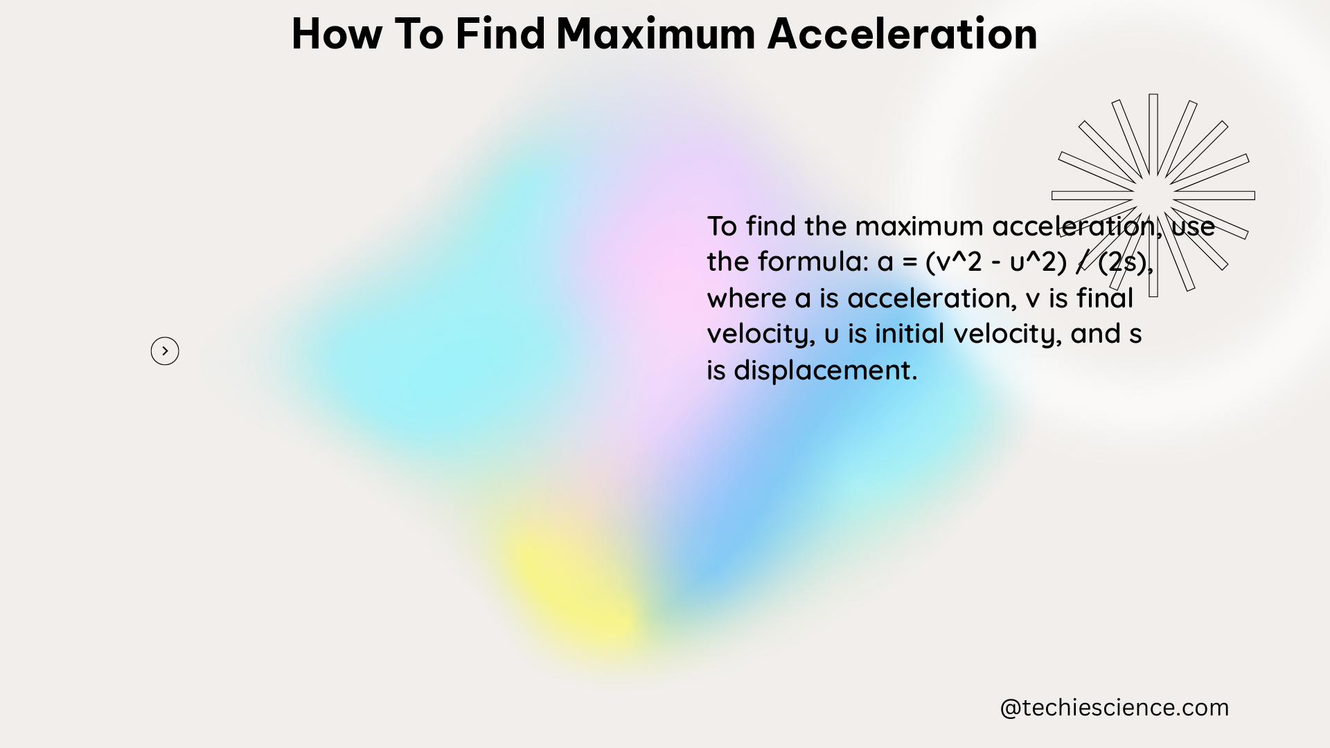 how to find maximum acceleration