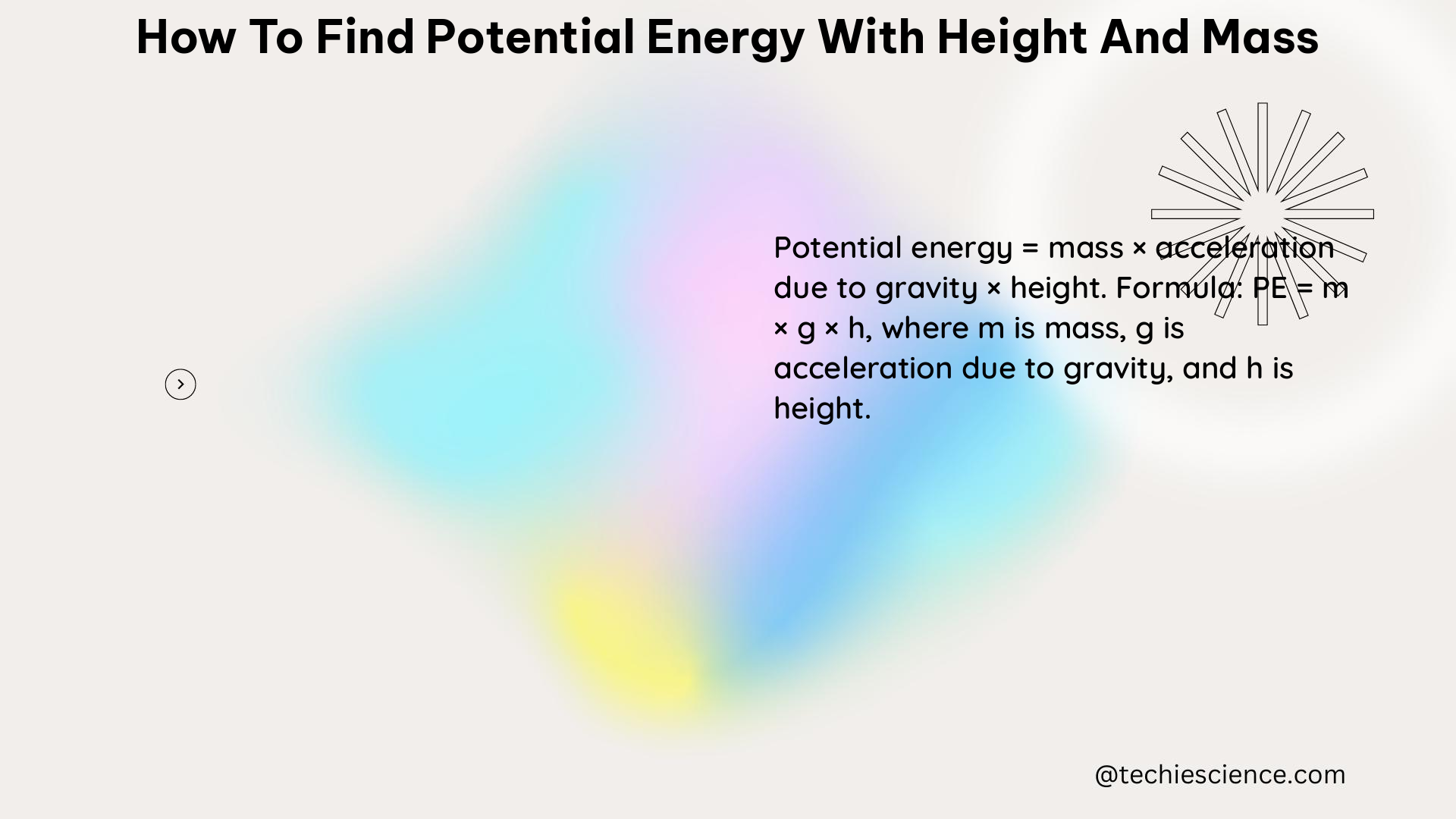 how to find potential energy with height and mass