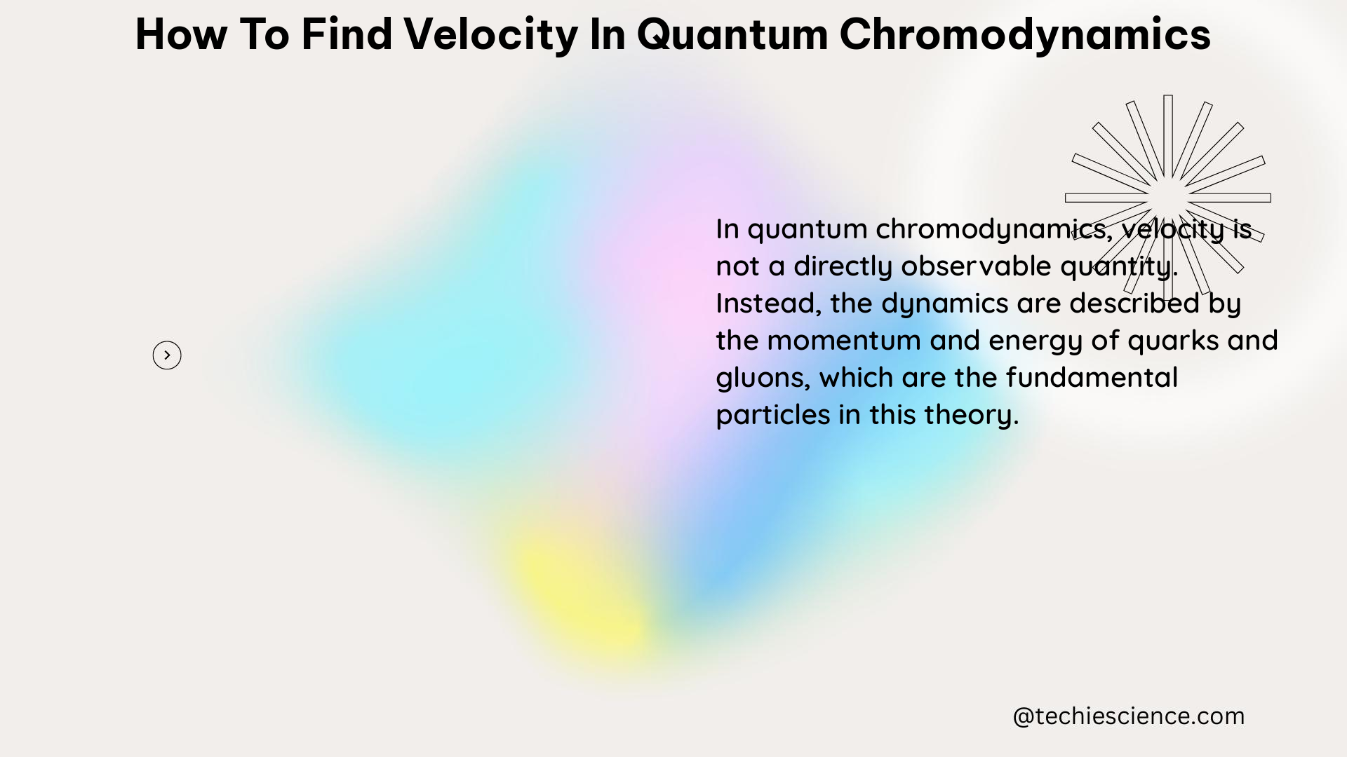 how to find velocity in quantum chromodynamics