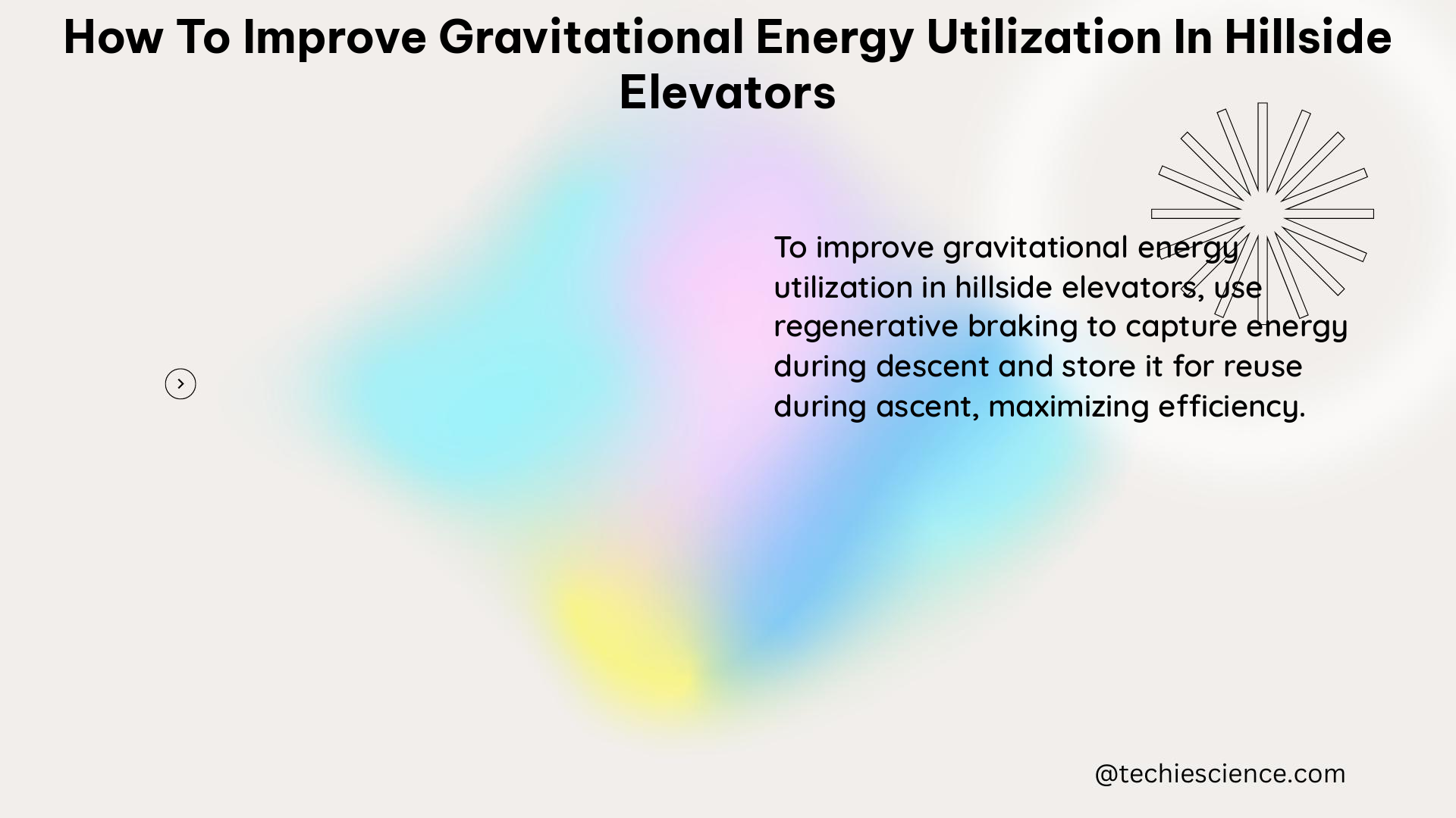 how to improve gravitational energy utilization in hillside elevators