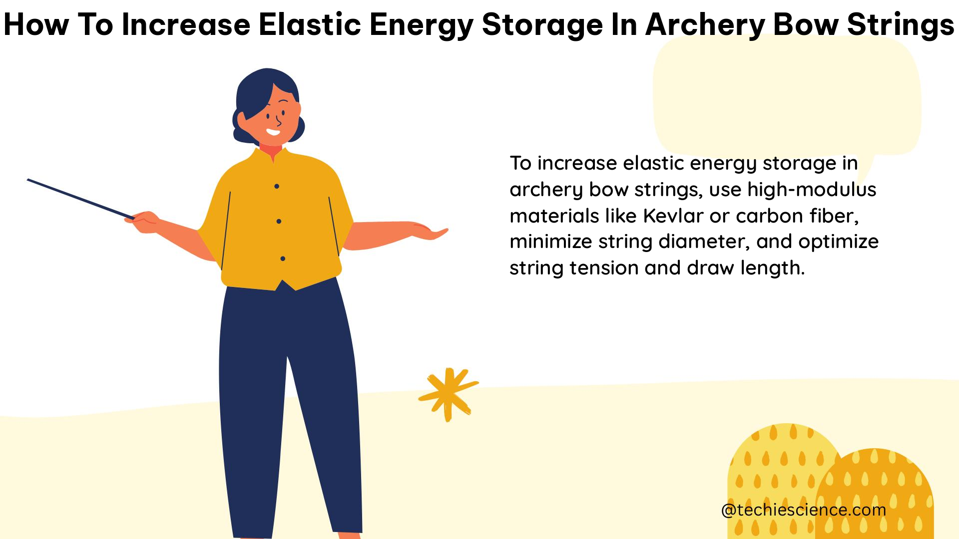 how to increase elastic energy storage in archery bow strings