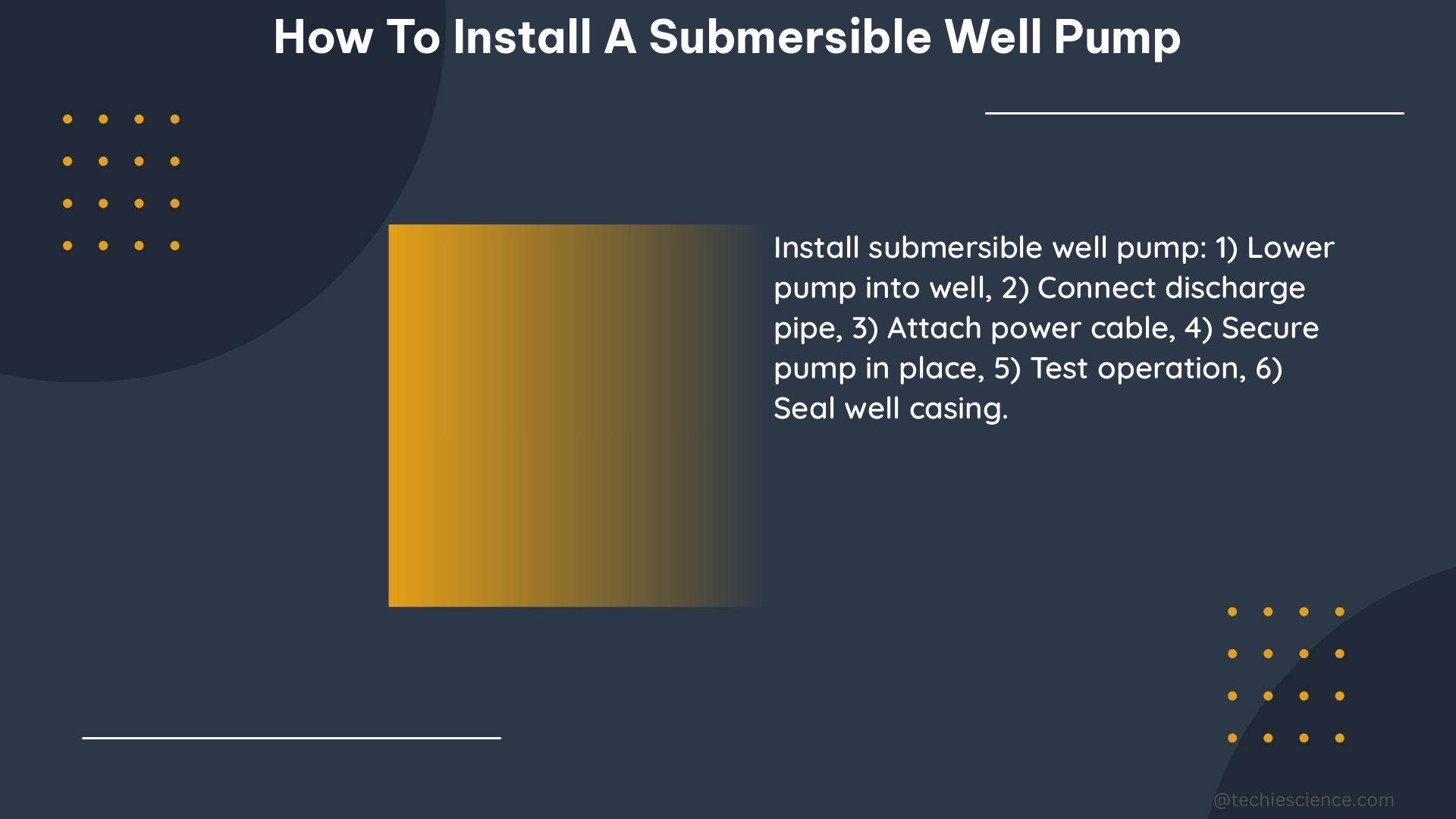 how to install a submersible well pump