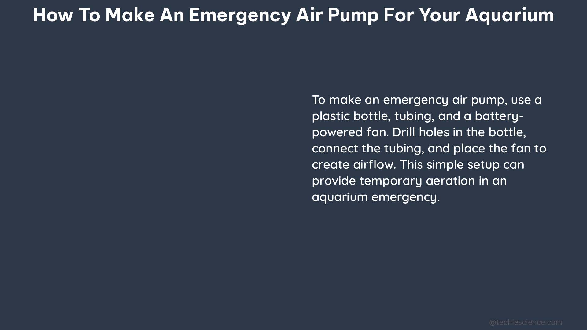 how to make an emergency air pump for your aquarium