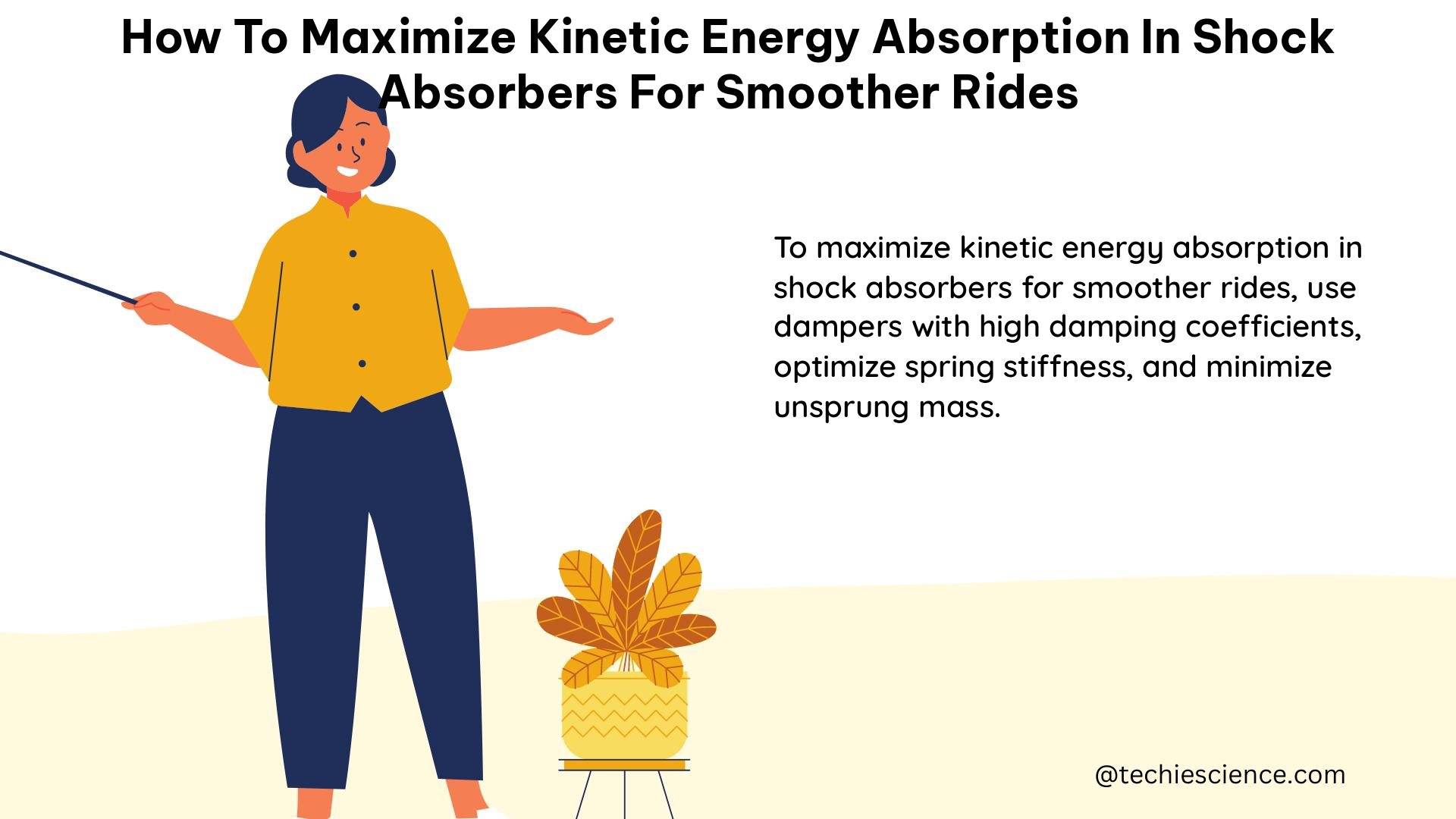 how to maximize kinetic energy absorption in shock absorbers for smoother rides