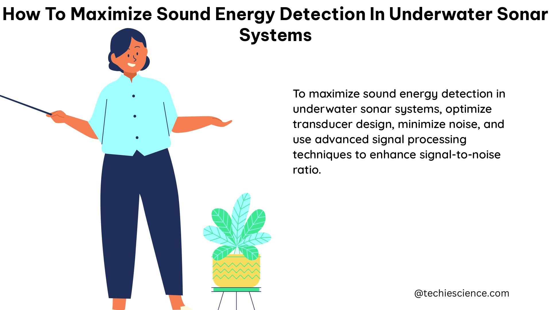 how to maximize sound energy detection in underwater sonar systems