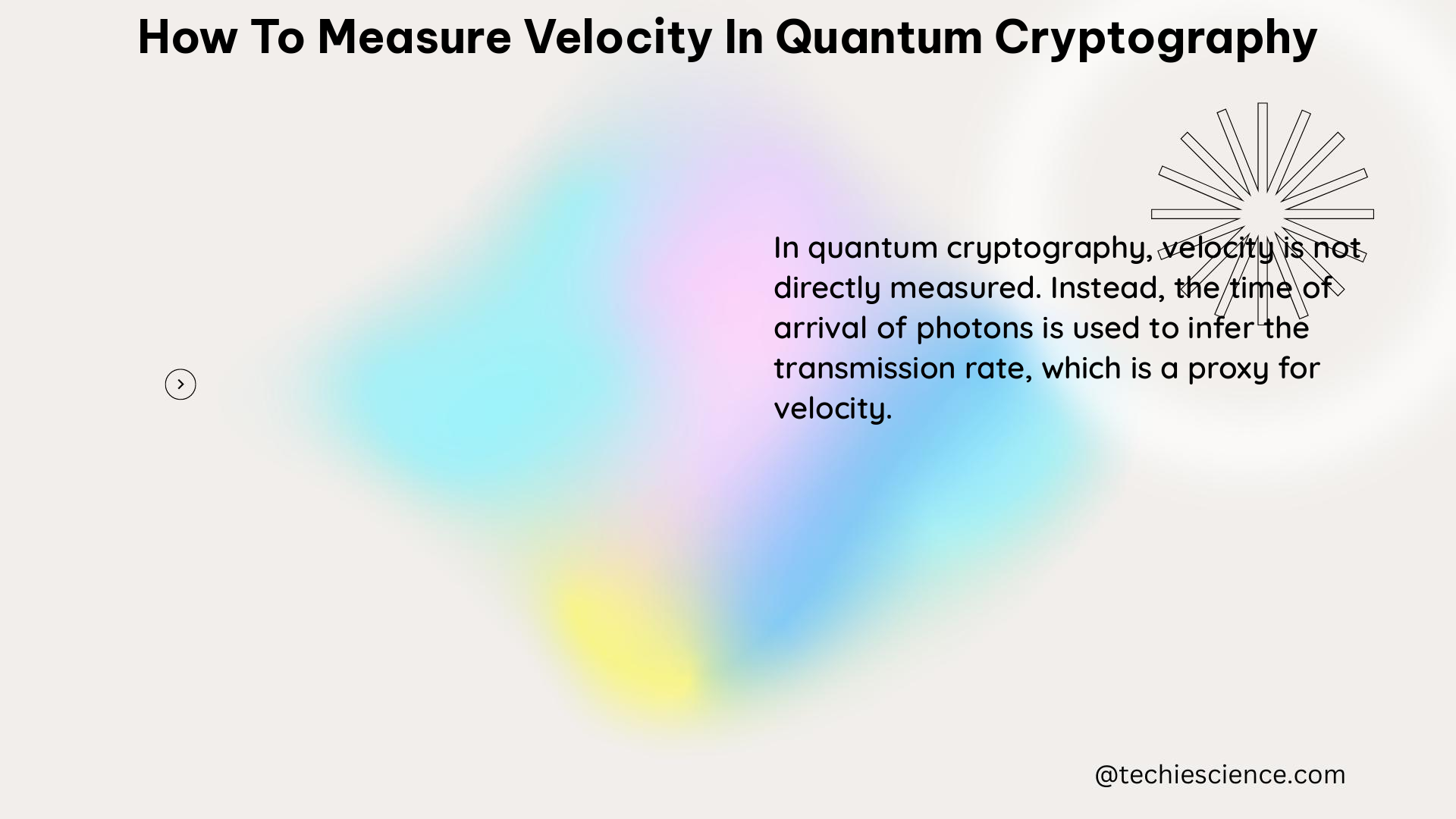 how to measure velocity in quantum cryptography