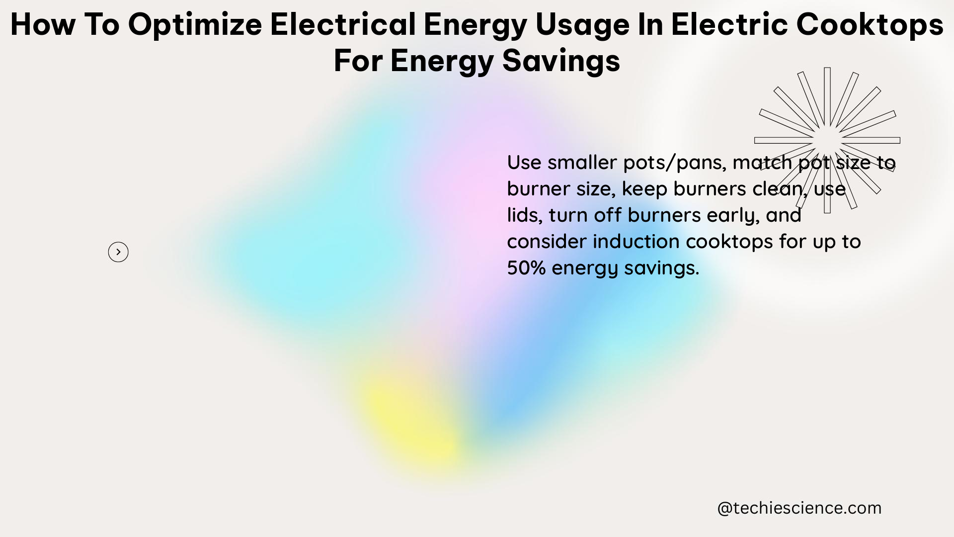 how to optimize electrical energy usage in electric cooktops for energy savings