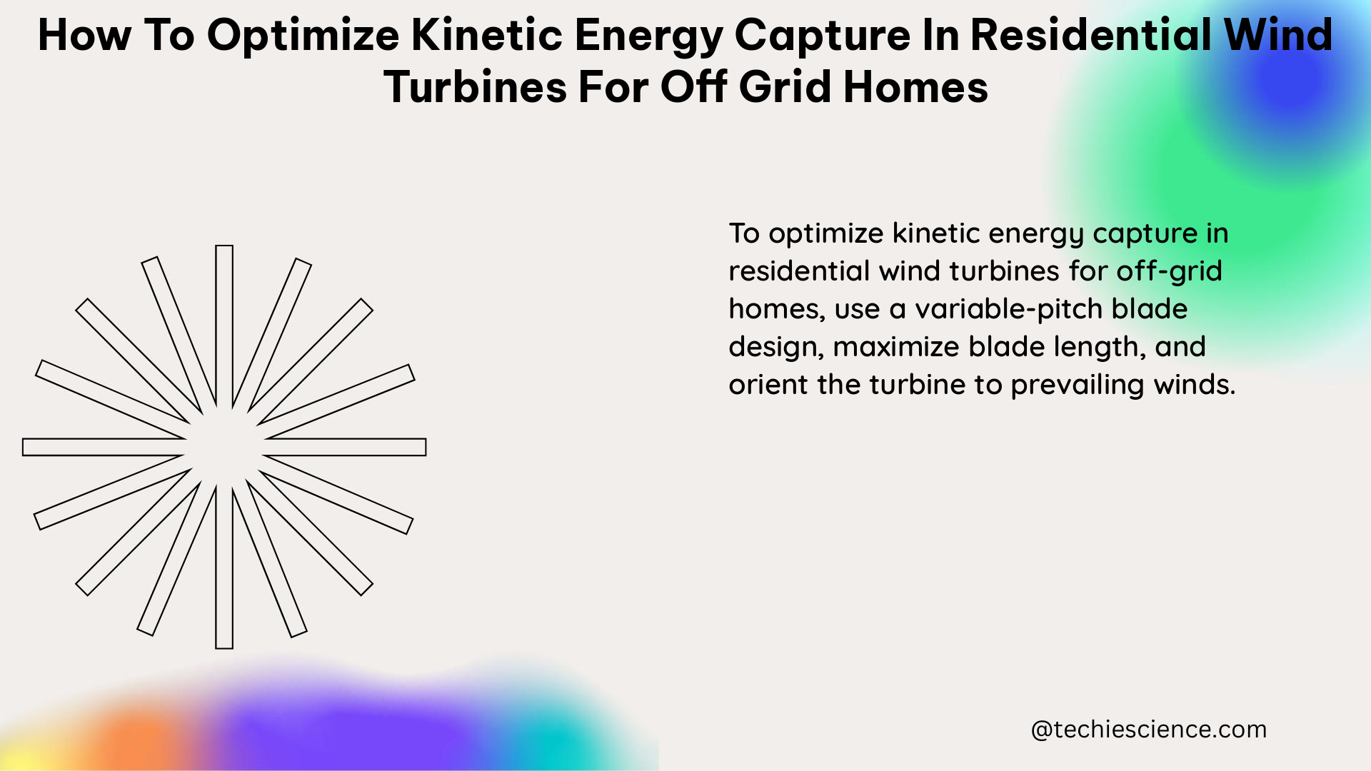 how to optimize kinetic energy capture in residential wind turbines for off grid homes