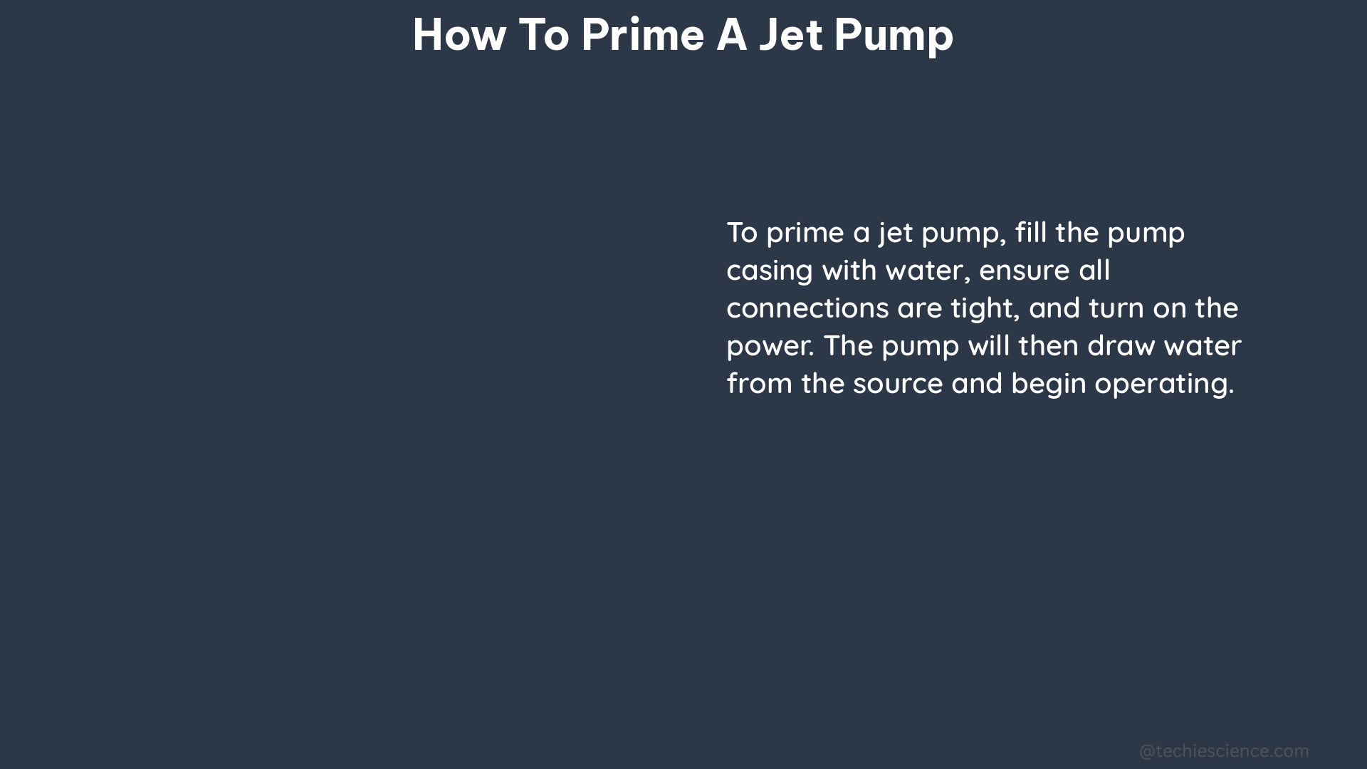 how to prime a jet pump