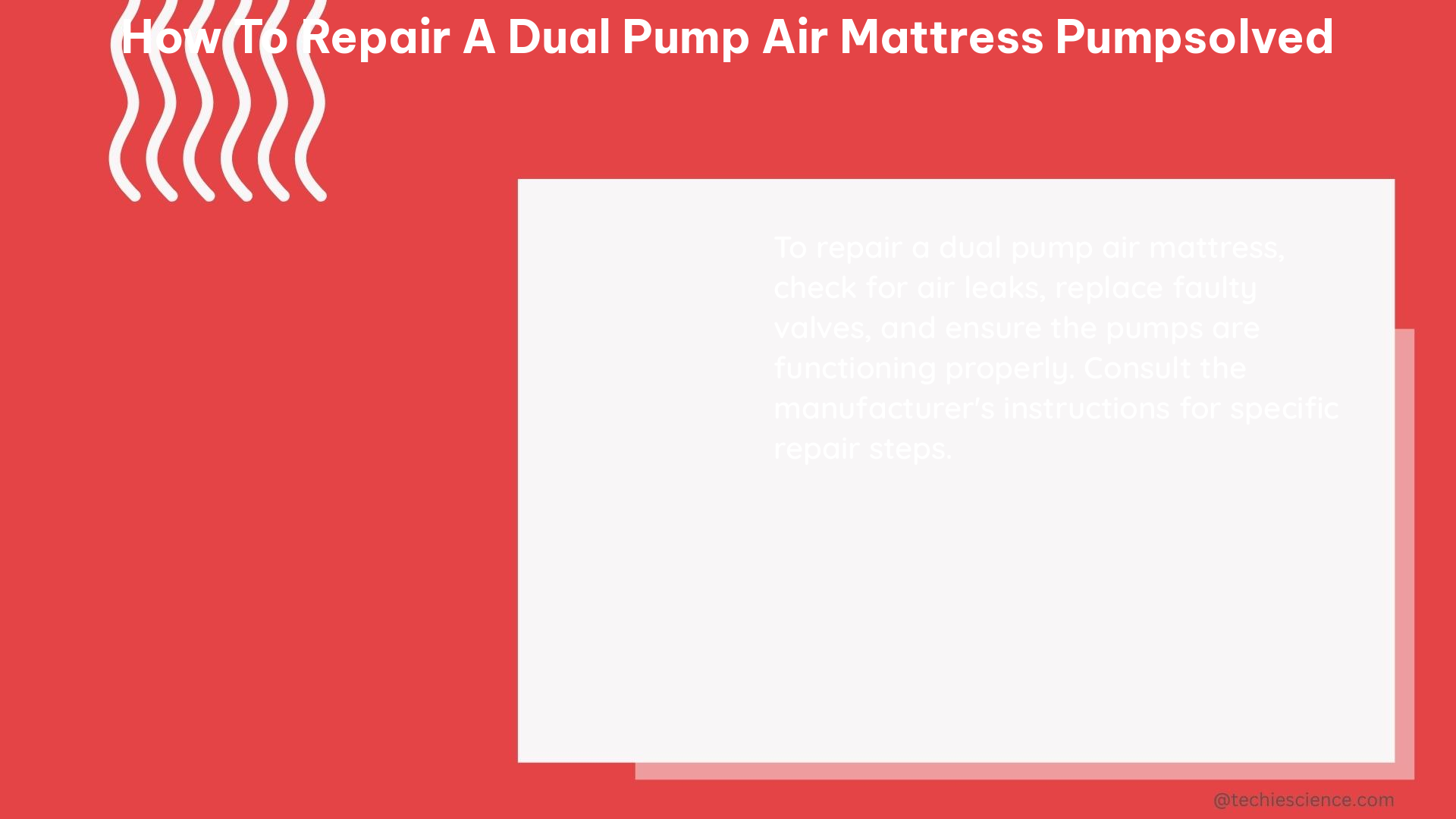 how to repair a dual pump air mattress pumpsolved