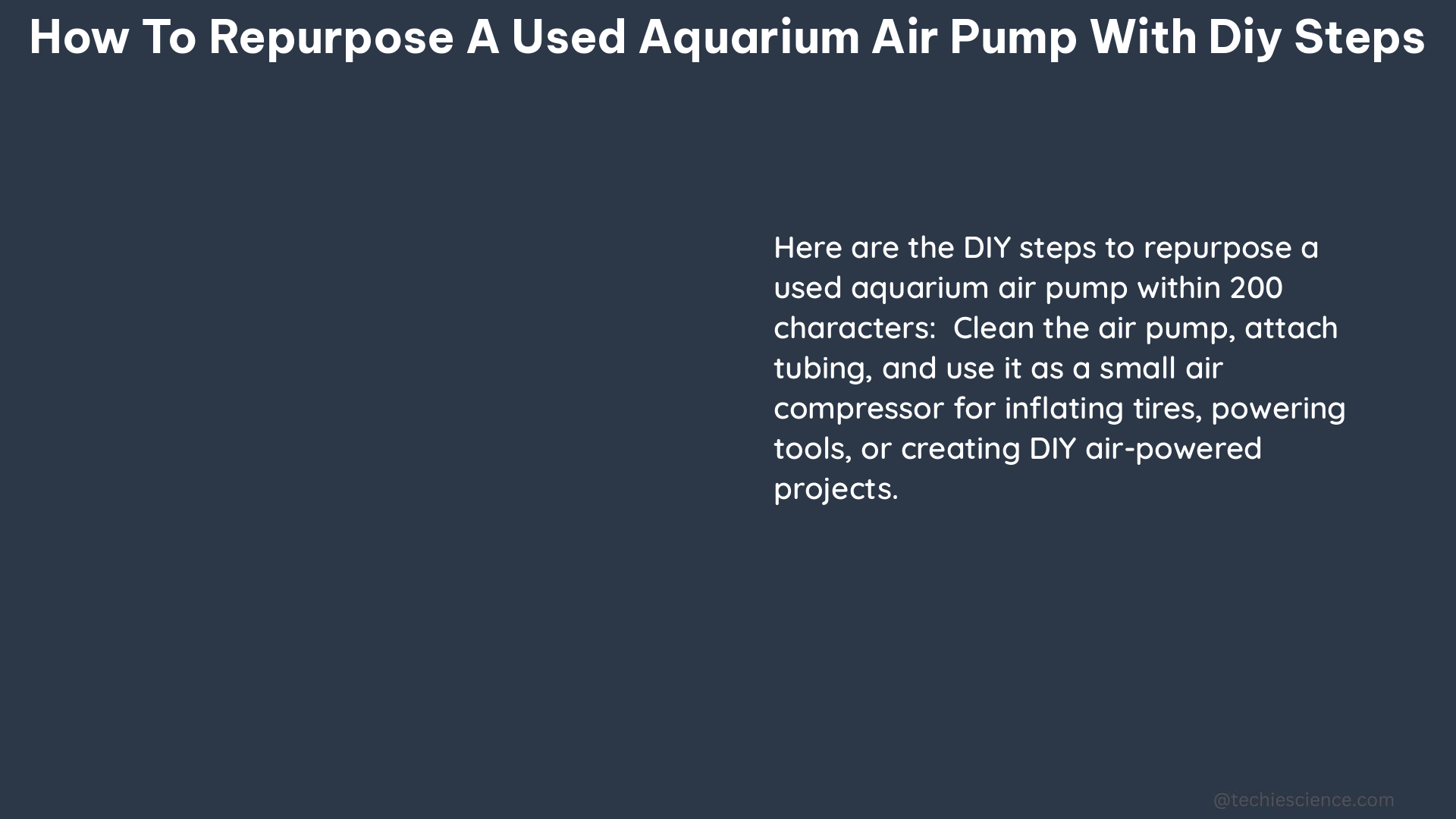 how to repurpose a used aquarium air pump with diy steps