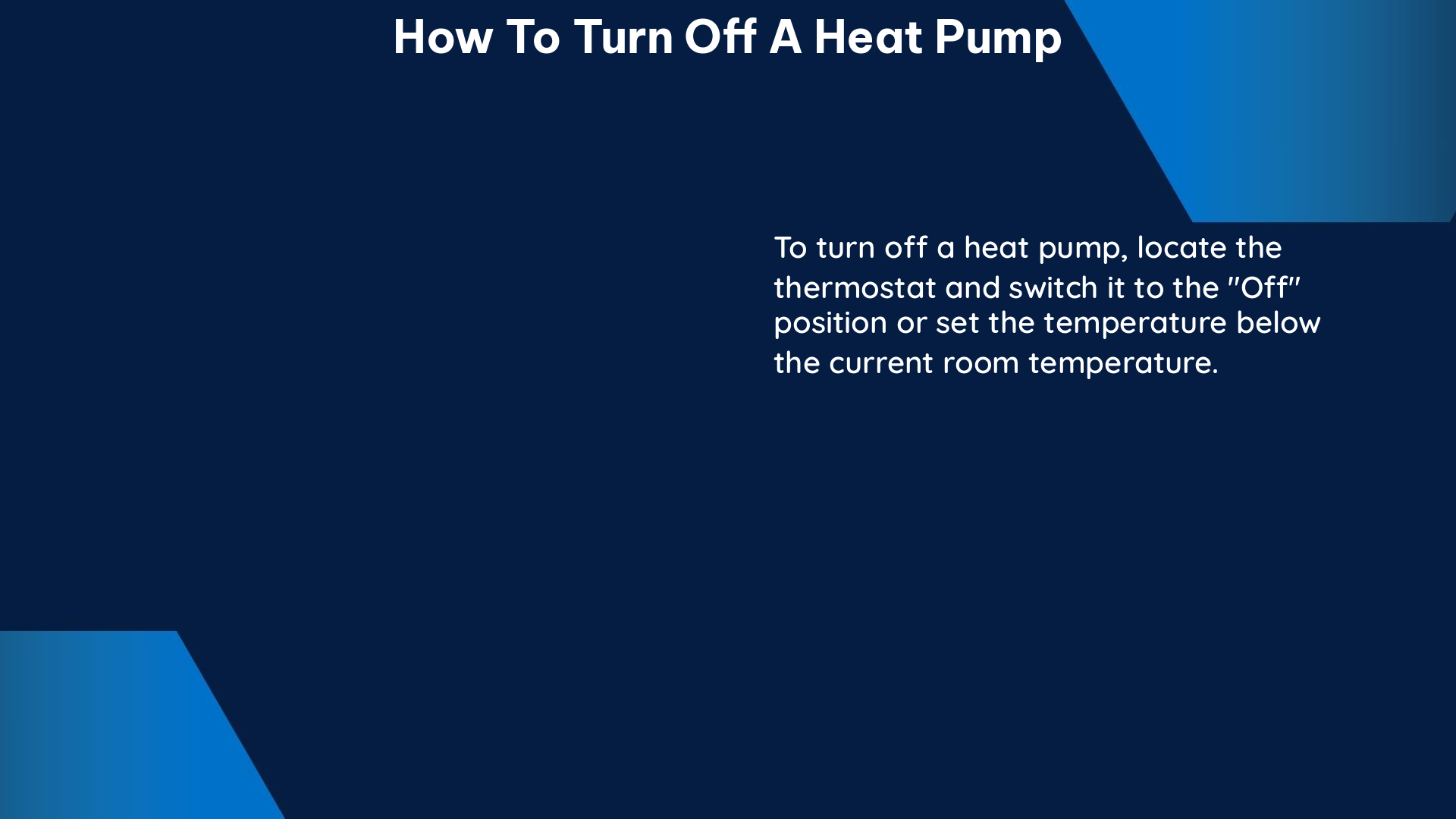 how to turn off a heat pump