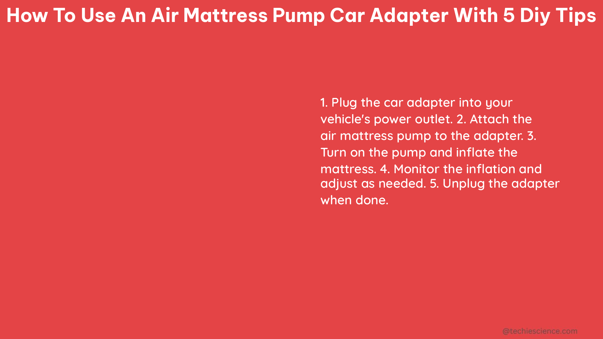 how to use an air mattress pump car adapter with 5 diy tips