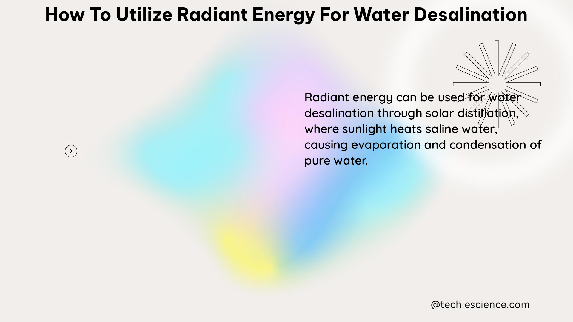 how to utilize radiant energy for water desalination