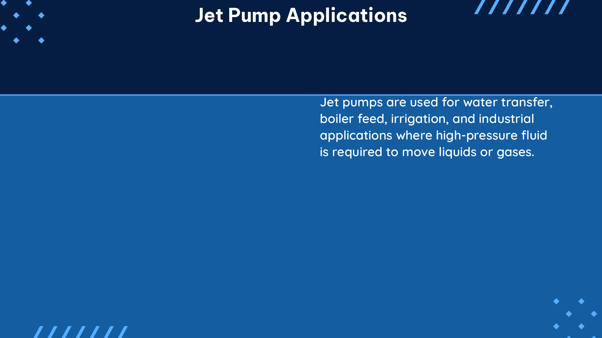 jet pump applications