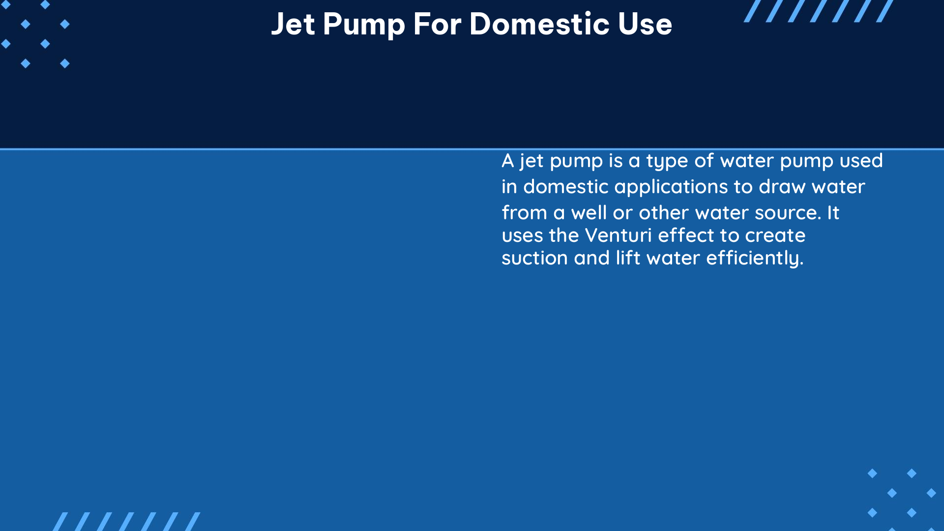 jet pump for domestic use