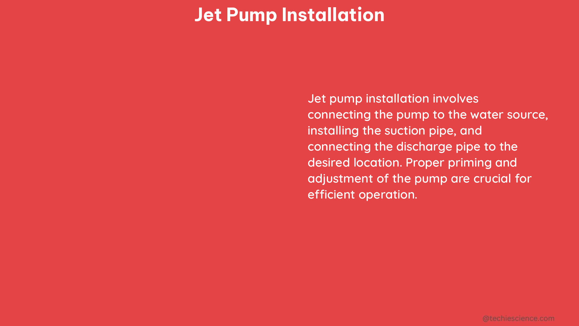 jet pump installation