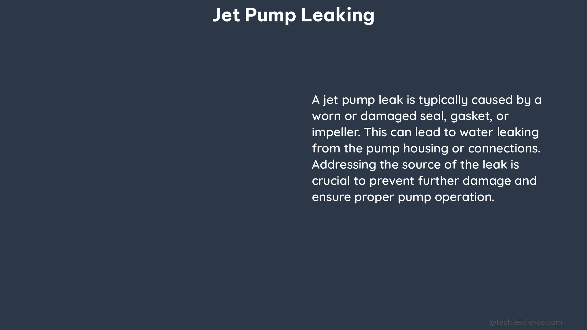 jet pump leaking