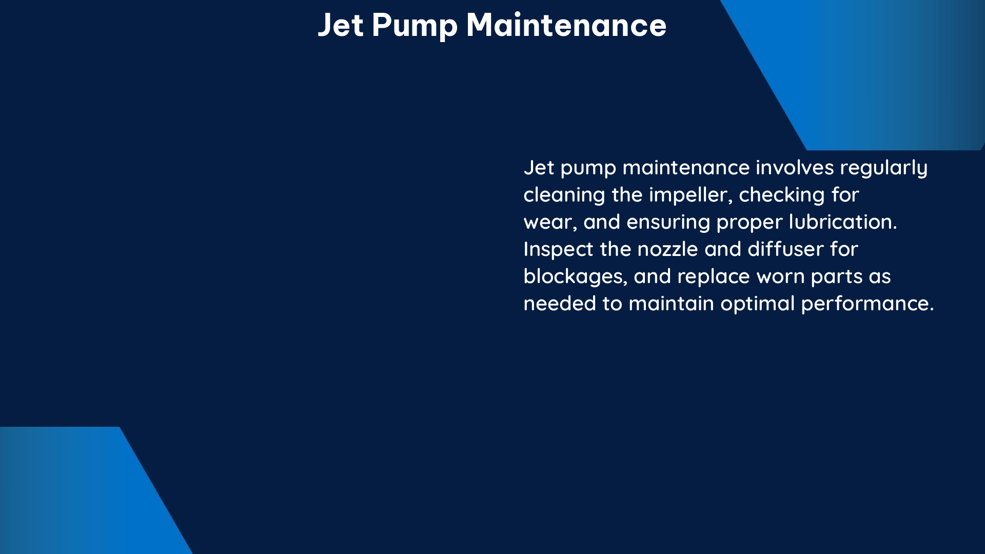 jet pump maintenance