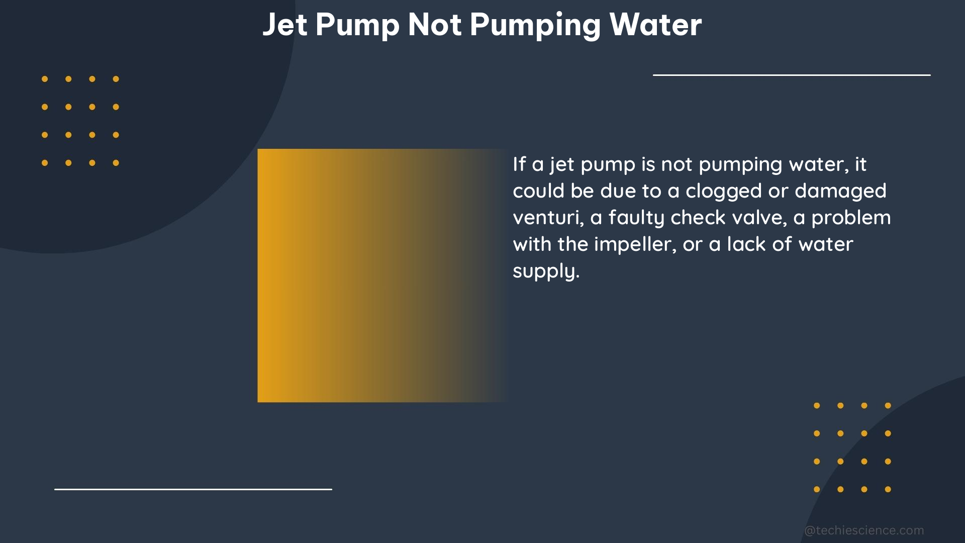 jet pump not pumping water