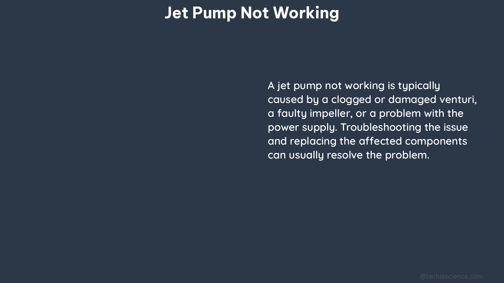 jet pump not working