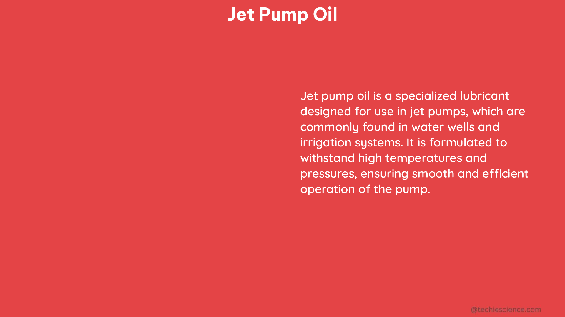 jet pump oil