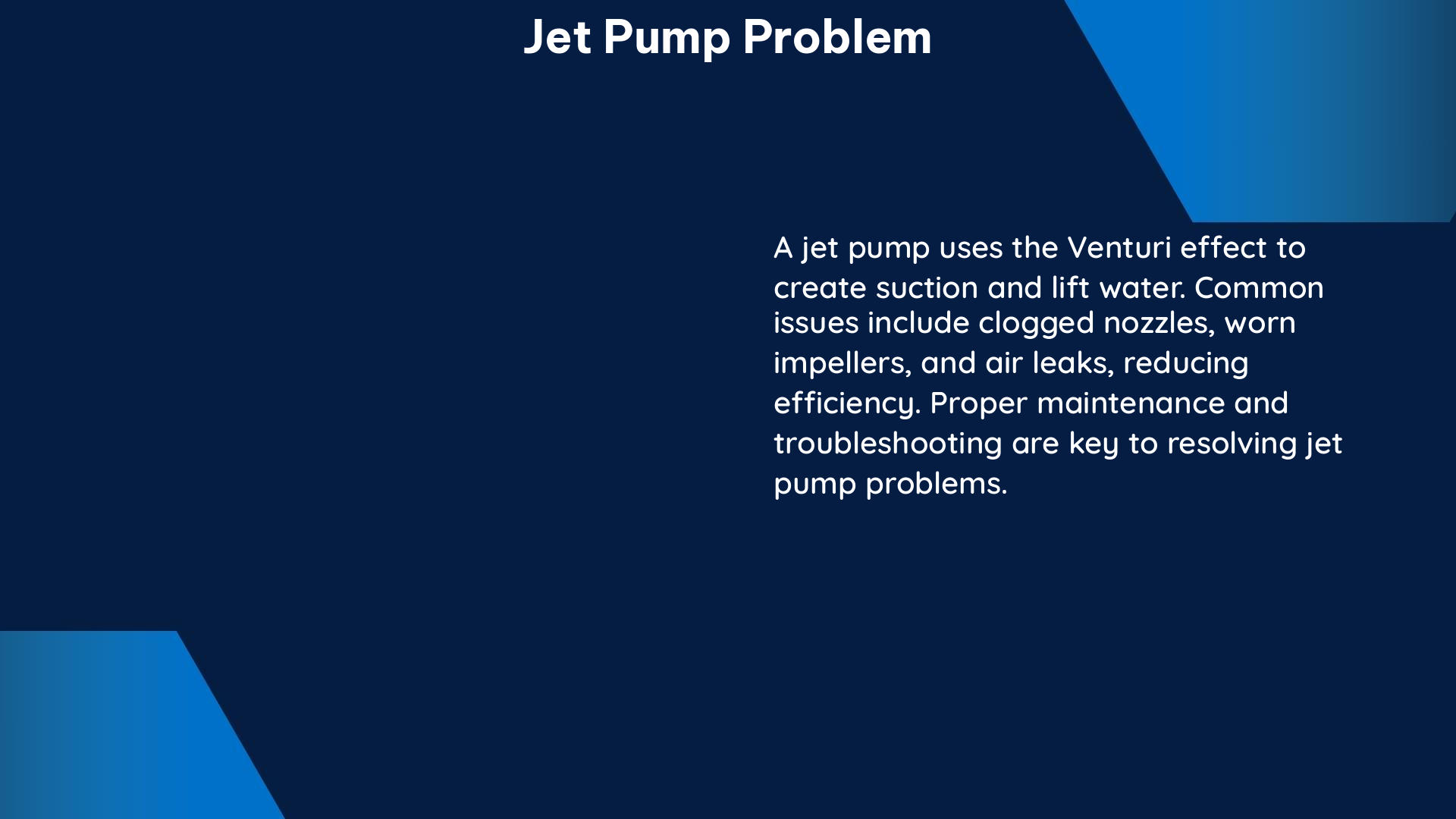 jet pump problem