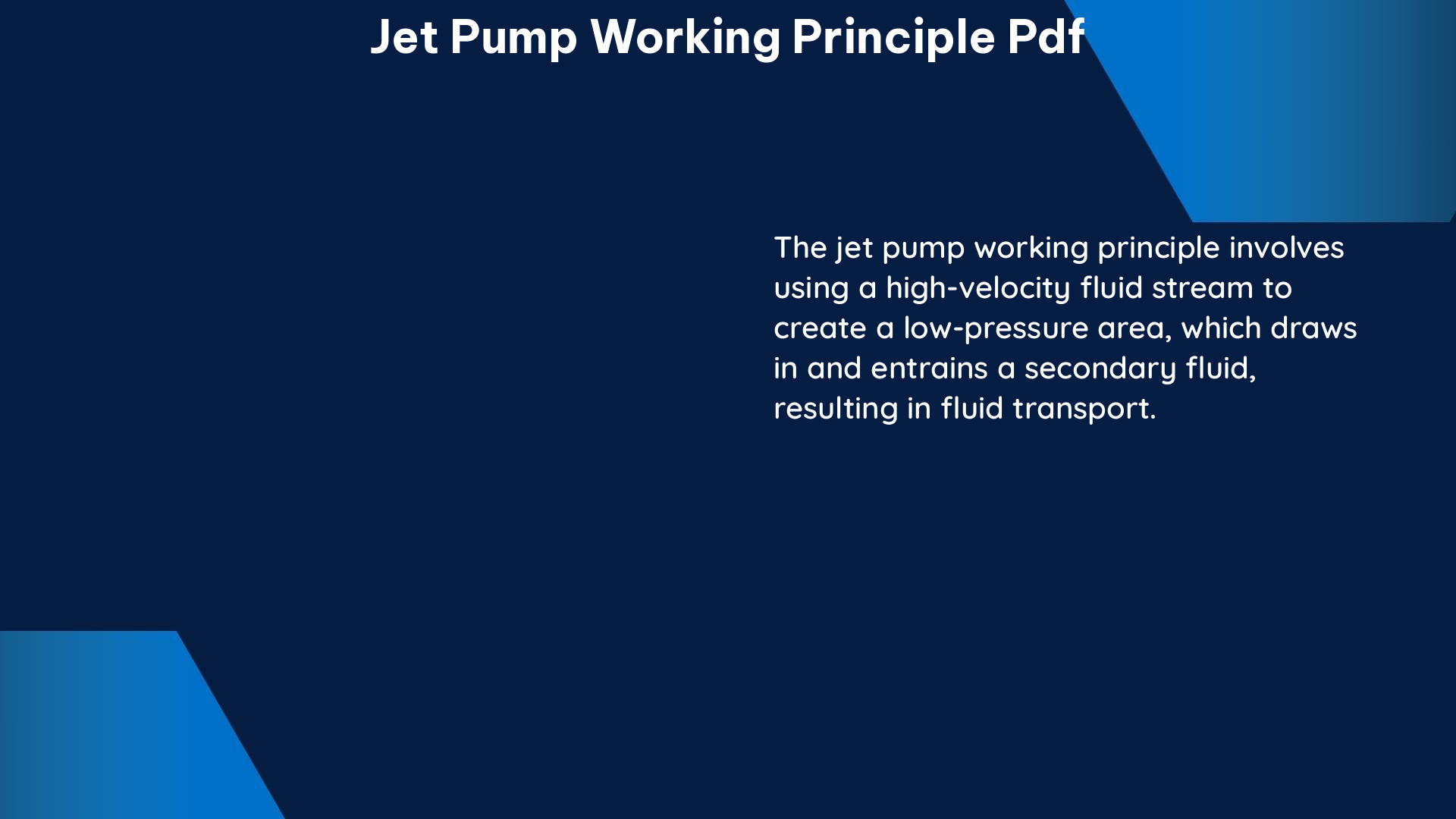 jet pump working principle pdf